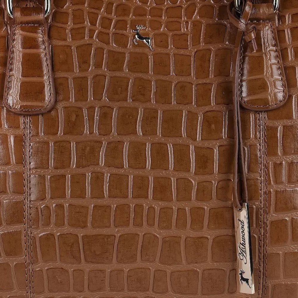 Women Ashwood Handbags Ashwood Leather Crocodile Print Two Section With Mid Purse Bag: C-54