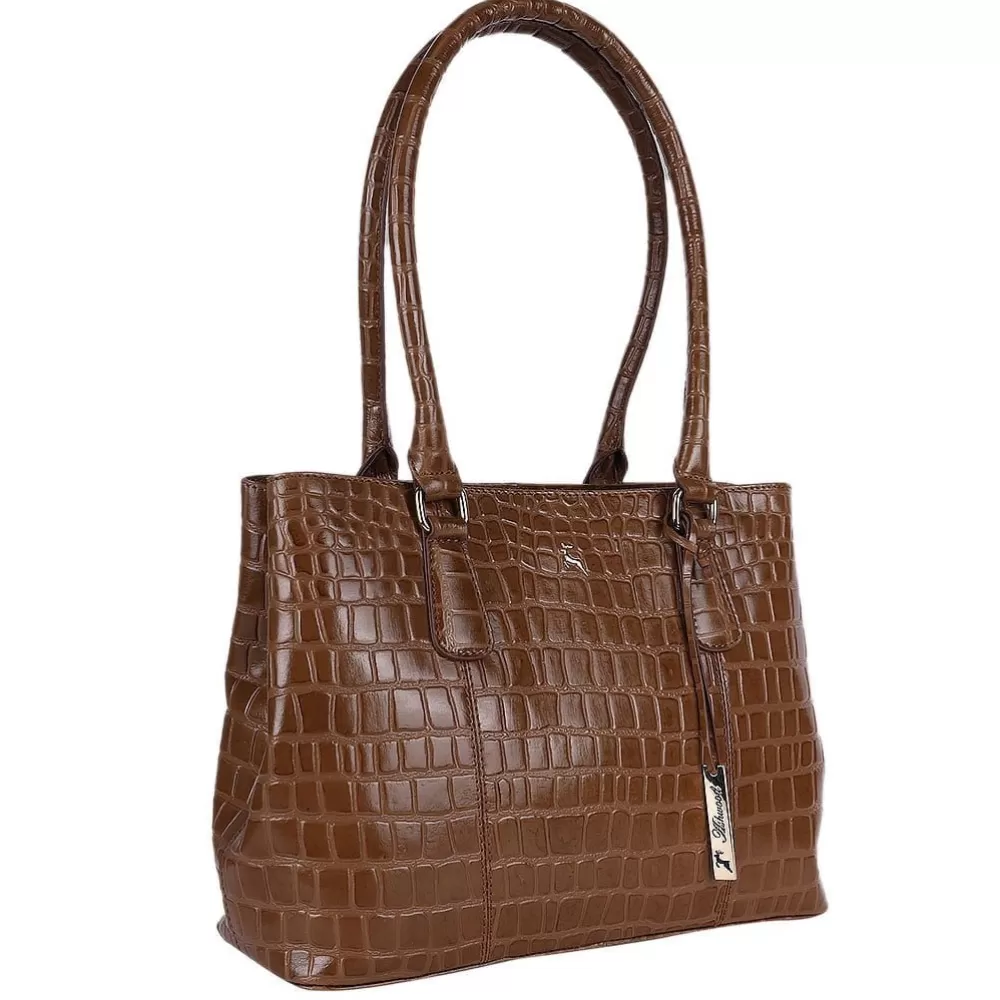 Women Ashwood Handbags Ashwood Leather Crocodile Print Two Section With Mid Purse Bag: C-54