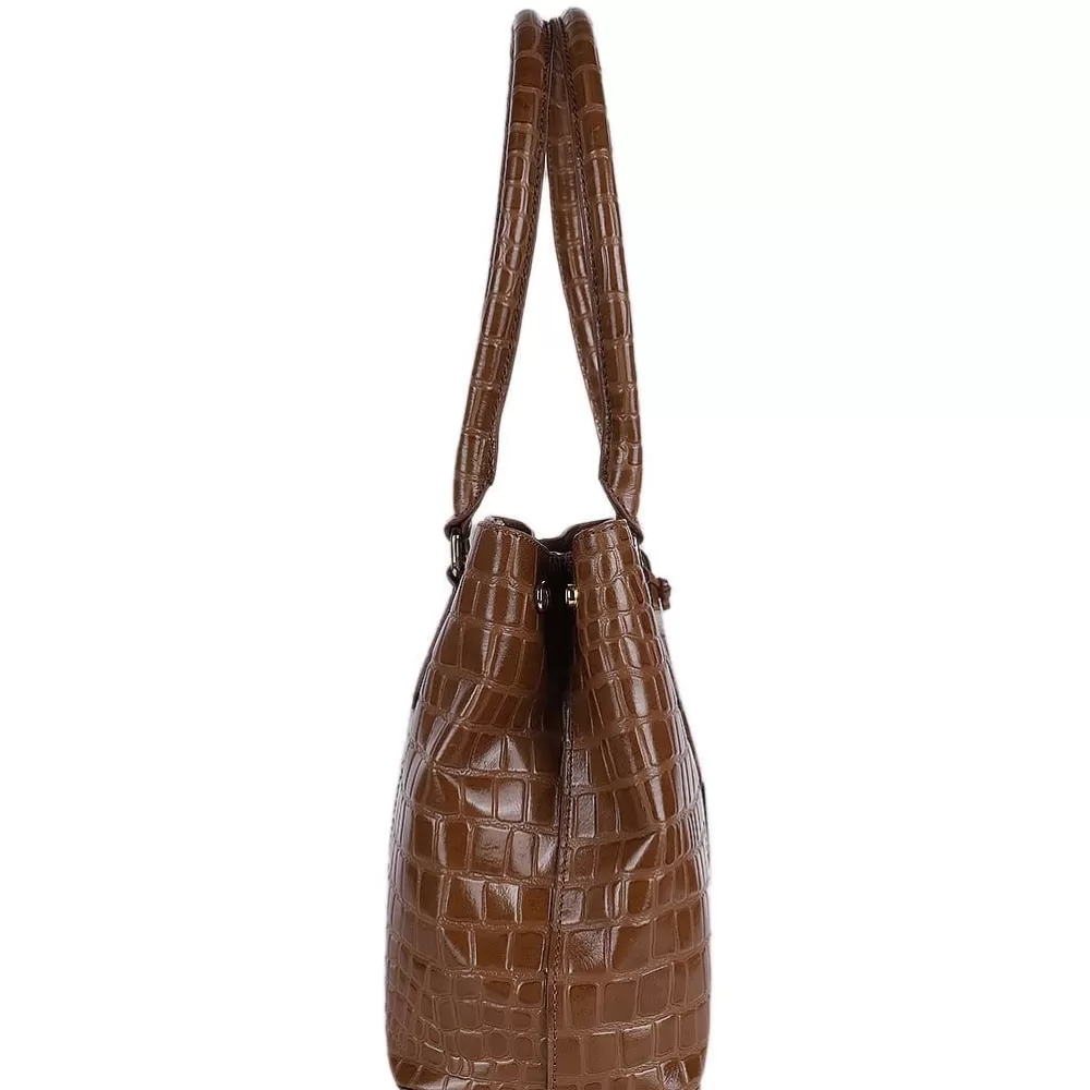 Women Ashwood Handbags Ashwood Leather Crocodile Print Two Section With Mid Purse Bag: C-54