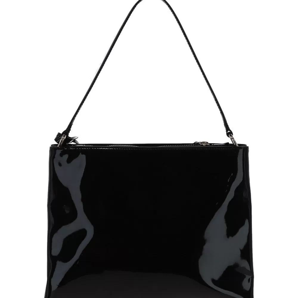 Women Ashwood Handbags Ashwood Three Section Patent Leather Shoulder Bag Black: Alp Ss20/033