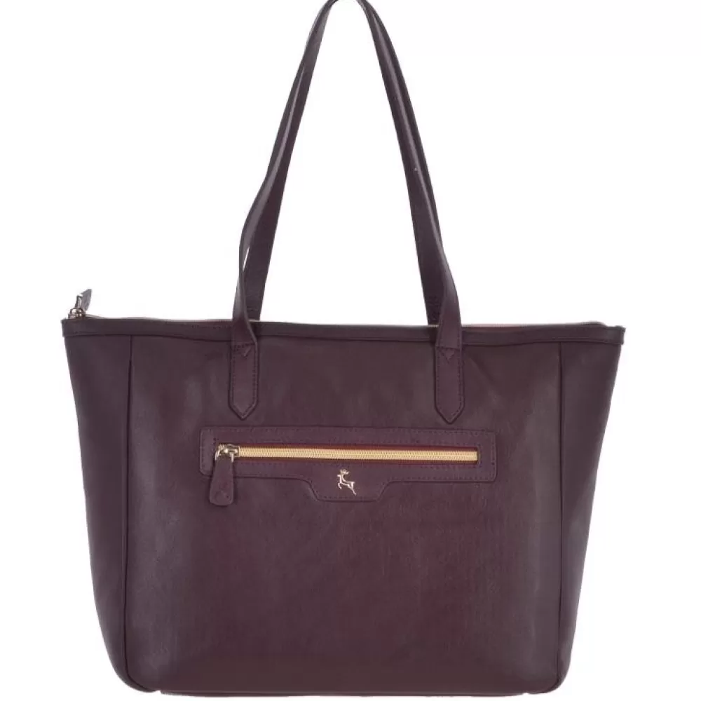 Women Ashwood Handbags Ashwood Womens Medium Leather Shopper Bag Merlot - 62121
