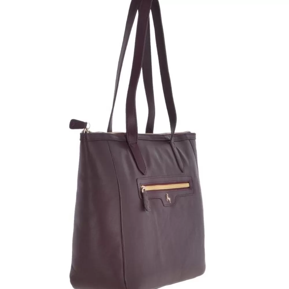 Women Ashwood Handbags Ashwood Womens Medium Leather Shopper Bag Merlot - 62121