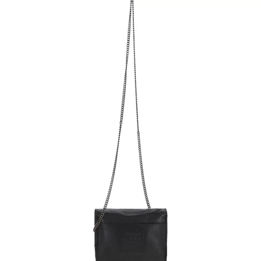 Women Ashwood Handbags Dipped Leather Cross Body Bag With Chain Strap Black: R-11