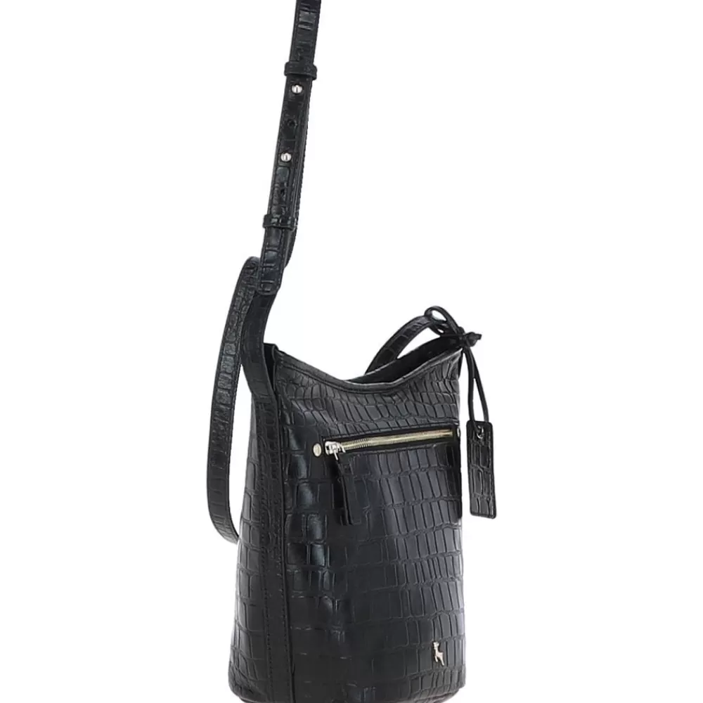 Women Ashwood Handbags Expression Croc Embossed Leather Shoulder Bag: 63790