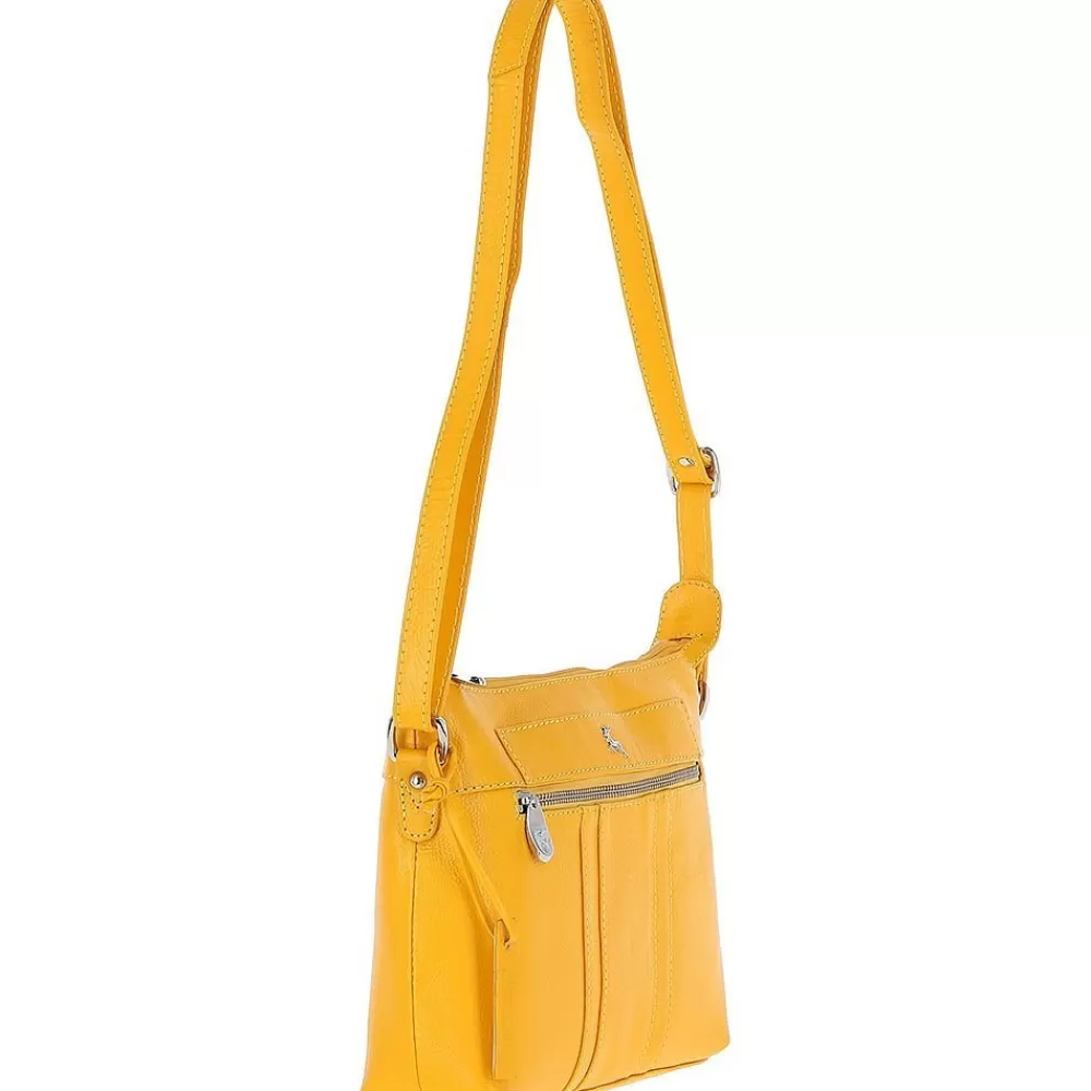 Women Ashwood Handbags Honey Medium Real Leather Shoulder Bag Yellow: 6052680