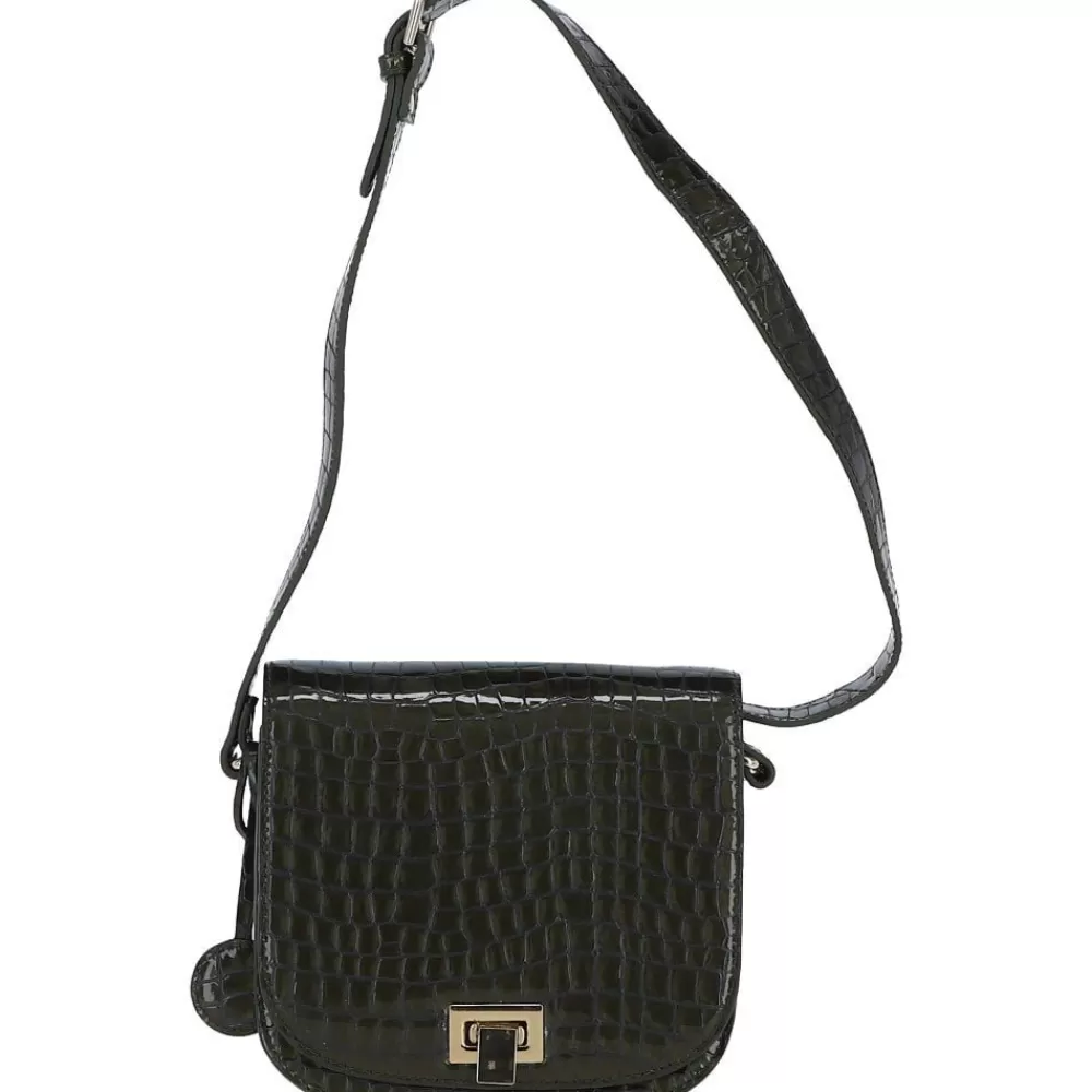 Women Ashwood Handbags Patent Leather Snake Small Cross Body Bag: Aw0021