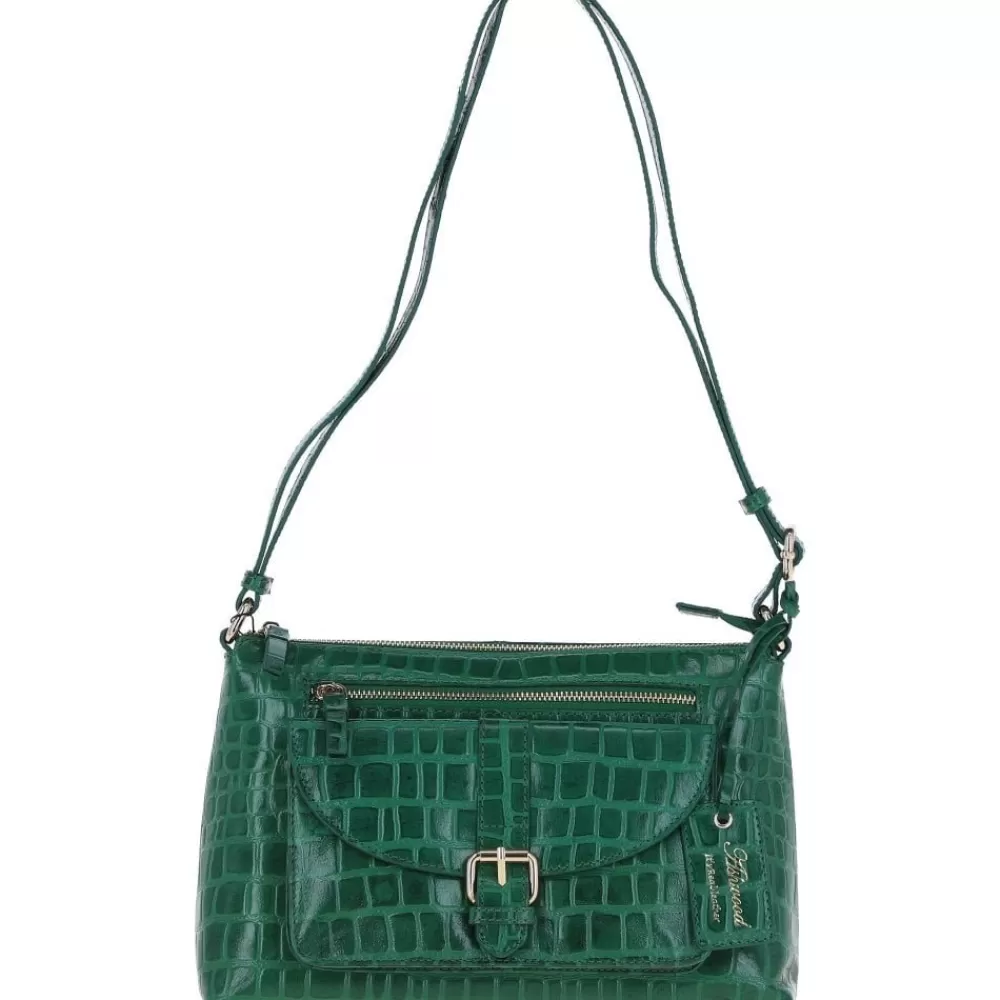 Women Ashwood Handbags Pretty Croc Embossed Leather Shoulder Bag: 63786