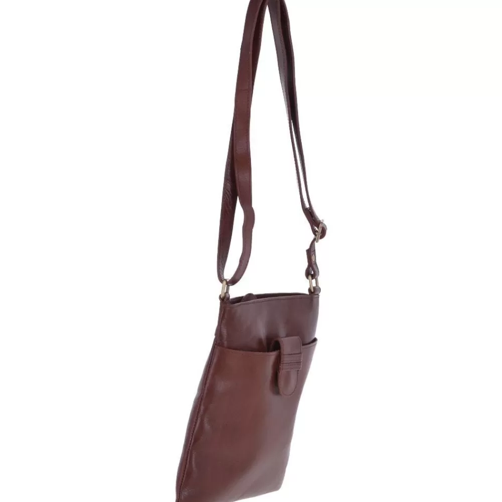 Women Ashwood Handbags Small Zip Top Vegetable Tanned Leather Cross Body Bag: V-20