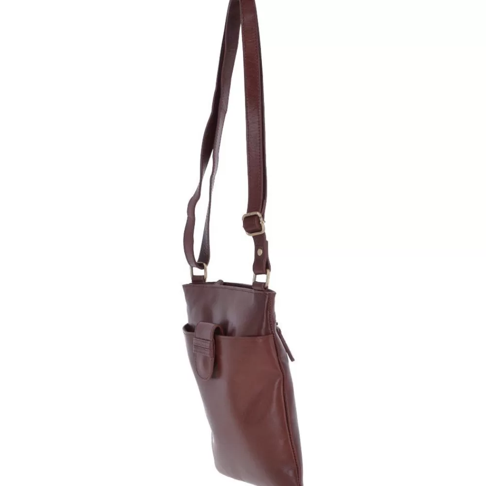 Women Ashwood Handbags Small Zip Top Vegetable Tanned Leather Cross Body Bag: V-20