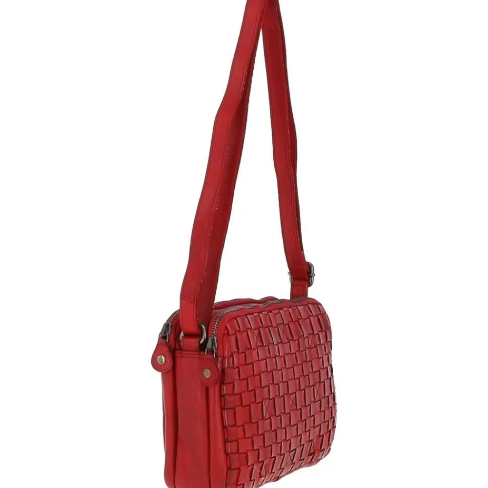 Women Ashwood Handbags Three Section Vintage Woven Leather Shoulder Bag: D-71