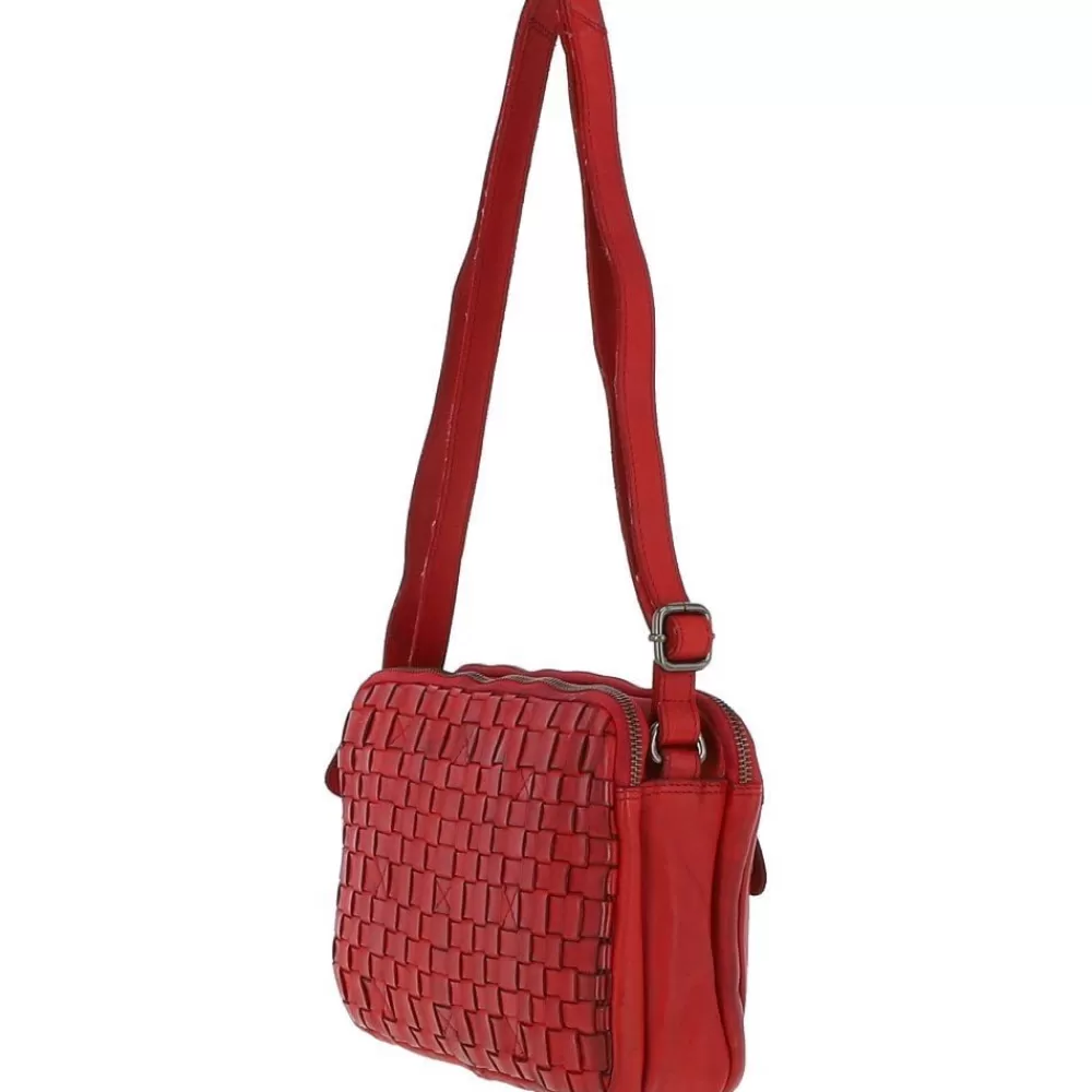 Women Ashwood Handbags Three Section Vintage Woven Leather Shoulder Bag: D-71