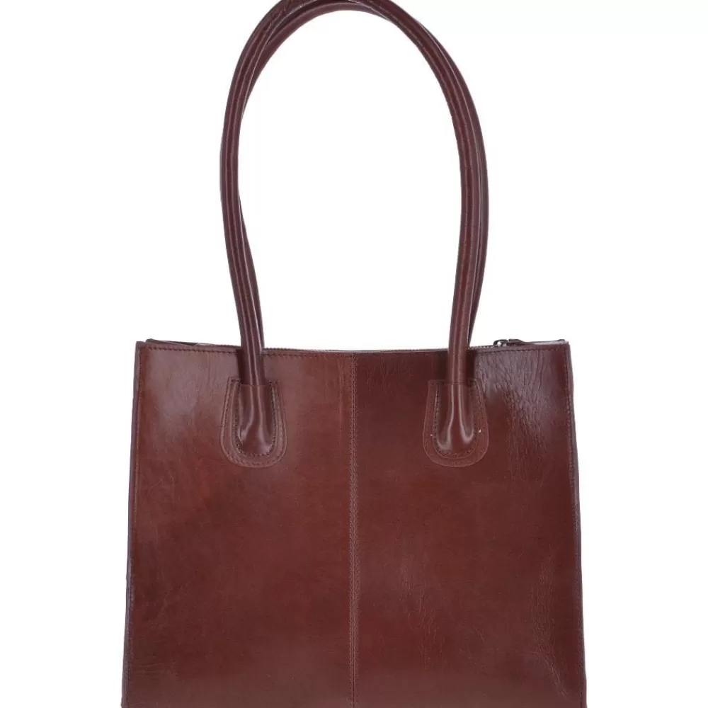 Women Ashwood Handbags Vegetable Tanned Leather Two Section With Mid Purse Bag: V-26