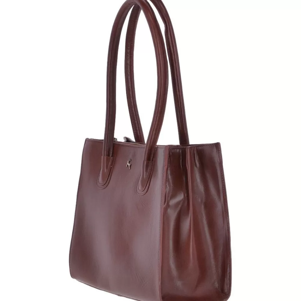 Women Ashwood Handbags Vegetable Tanned Leather Two Section With Mid Purse Bag: V-26
