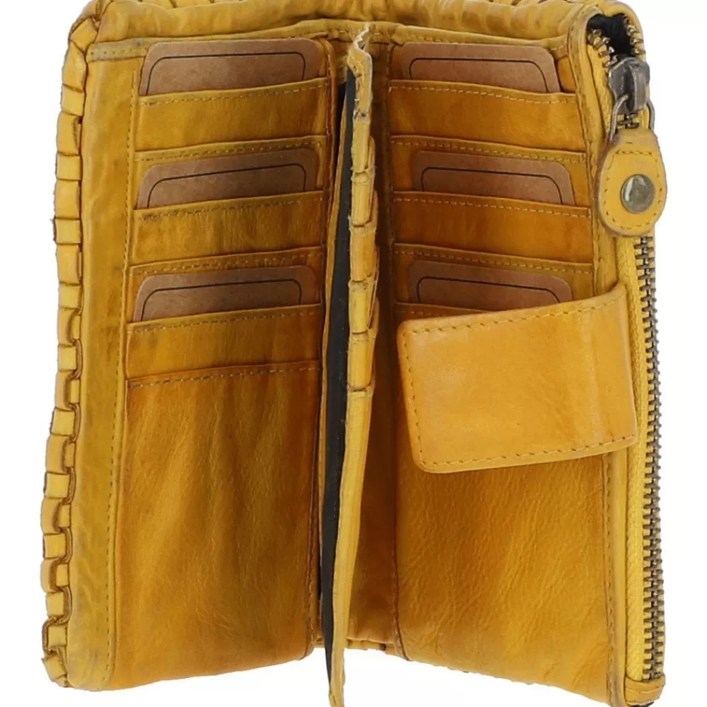 Women Ashwood Handbags Vintage Woven Leather Medium 18 Card Purse: D-83