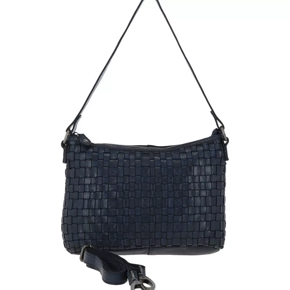 Women Ashwood Handbags Vintage Woven Leather Shoulder Bag: D-73