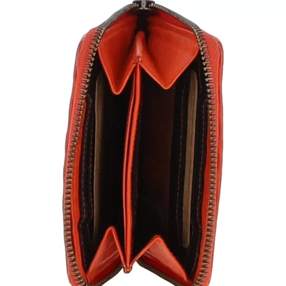 Women Ashwood Handbags Vintage Woven Leather Zip Around 6 Card Coin Purse: D-80