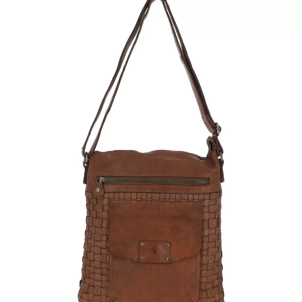 Women Ashwood Handbags Woven Large Leather Vintage Crossbody Bag: D-72